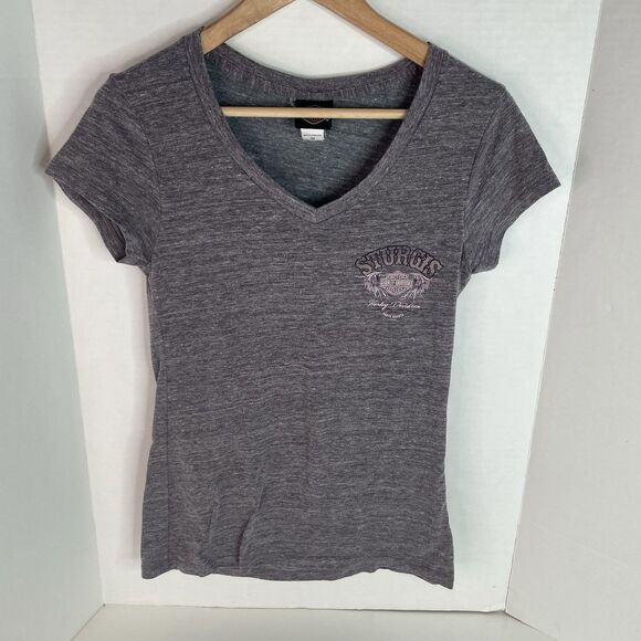 Harley-Davidson Tops - Harley Davidson Women’s V Neck T Shirt Size Small, Grey Sturgis Rally SD 2019